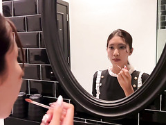 Petite Asian Maid Helps Her Boss Get Well With A Nice Handjob And Blowjob