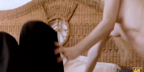 DADDY4K. The Skinny Girl Is Not Upset When She Can Deal With Her Father In Law