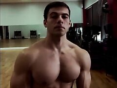 Shredded American Fitness Model Flexing Compilation