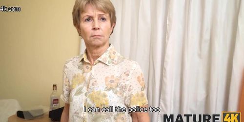 MATURE4K. Bed Is Tested In Practice By Mature Woman And Client Having Sex