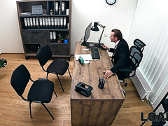 Big Titted Jennifer Seduced Them Manager For A Loan