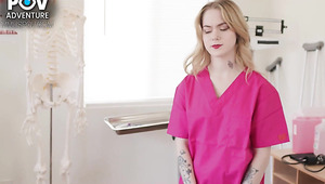 Sexy Blonde Sage Fox Examines And Caresses A Huge Cock.