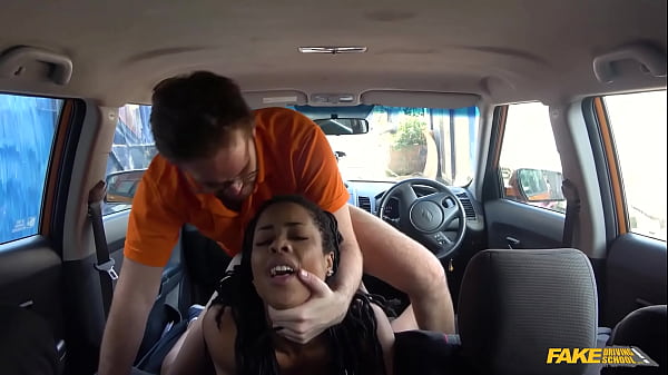 Ebony From Usa Is Fucked And Got Cum In Her Pussy By Scottish Male In A Learn Car In Uk   Fake Driving School
