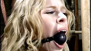 Gagged Blonde Forced Into Hardcore Sex With Her Master