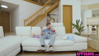 Petite Teen Koco Chanel And Big Boobed BFFs Playing Nasty Game On Big Cock