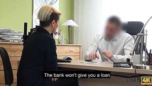 Blonde MILF Bombshell Loans Her Pussy And Fucks In The Office