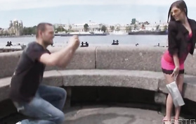 Blonde Hoe Licks A Lollipop While Getting Ass Slammed On A Bed