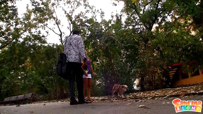 Blonde Beauty Gets Picked Up To Suck Black Cock