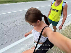 The Hitchhiker Couple Come To The Mountainside To Make The Best Blowjob