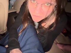 POV Oral Pleasure In Car With Cronys, Spunk In Mouth
