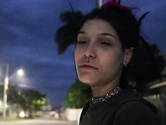 Skinny Latina With Small Tits Gives Blowjob To A Stranger And Drinks His Cum
