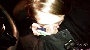 Eleo And Mish   Mcdonalds Nuggets Eating With Cum Play, Risky Car Blowjob In Public Place