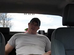 Country Dude Gets Super Horny And Nuts In Car