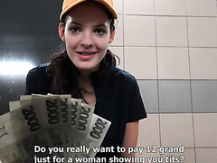 Pretty Slim Brunette Car Washer Agreed To Sexually Please A Generous Client At The Service Station