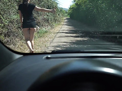 Hot Babe With Great Butt And Braided Haircut Gets Fucked Inside Of The Car And Then Outside