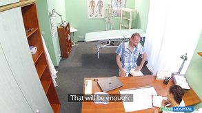 Patient Gives His Raunchy Dark Haired Lady Nurse A Cream Pie