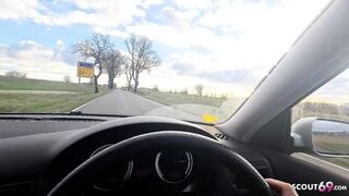 German Blonde Hitchhiker Teen Seduce To Fuck In Car By Stranger