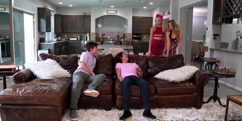 Popular Girls Macy Meadows And Madison Summer Get Demolished By Jealous Stepbrothers