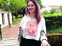 Young French Chick With Purple Hair Malicia Gets Intimate With One Stranger Guy