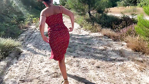 French GF MILF Gets Naked In Public And Sucks My Cock Before Doggy Fuck