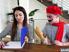 French Tutor Anissa Kate Seduces Pretty Boy Behind His Mom’s Back