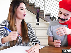 French Tutor Anissa Kate Seduces Pretty Boy Behind His Mom’s Back