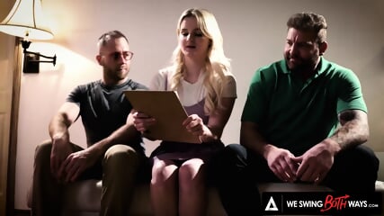 WE SWING BOTH WAYS   Cute Teen Eliza Eves Has A Wild Bisexual Threesome With Two Older Men