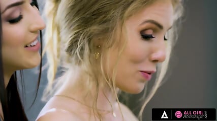 ALL GIRL MASSAGE   Hot Threesome During Owner Inspection With Her Masseuse And Her New Trainee