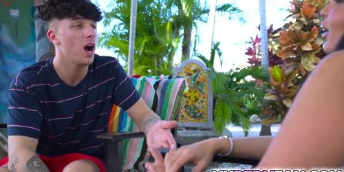 Stepmom Anissa Kate Fucks Ethan Long Cock Outdoors