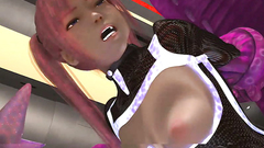 Gorgeous Red Haired Girl In A Sexual Dress Gets Wild Sax Of Dirty Tentacles