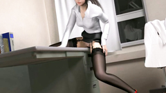 Sexy 3D Babe In Lingerie Fucks With Her Boss In Office