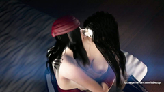 Two Girls Pirates In Sexy Stockings Rub Against Each Other With Their Pussy’s