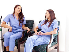 Two Big Boobed Nurses Teach A Horny Patient How To Take Care Of Her Pussy