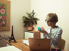 MILF Boss Wants Subordinate To Lick Her Shaved Pussy In The Office