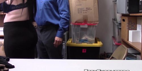 TEEN SHOPLIFTERS   Chubby Goth Babe Shoplifts Before Banging Buff Shop Guard