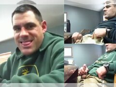 Construction Boss Jerking Cock In His Office & Cumming