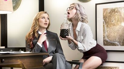 Shameless Lesbos Office Sex Scene With Alexa Grace And Arya Fae