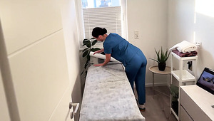 Busty Masseuse Ends Up Jerking A Horny Client Off POV