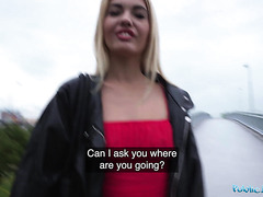 Small Titted Blone Sucks His Cock In Public And Fucked After Pov