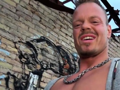 Public POV German MILF Jumps Outdoor