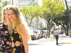 Two Pretty Frisky Blonde Lezzies Flash Their Charms & Masturbate In Risky Public