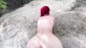 Redhead Hot Wife Outdoor Anal POV