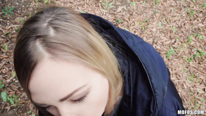 Slutty Russian Girl Takes Cash For Blowjob In Public Place