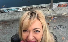 Public Kinky Blonde Babe Cocksucking