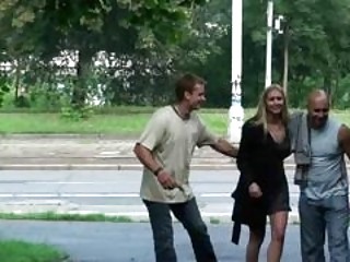 Nasty Jamaican Gal Sucks Two Rock Solid Boners In Public