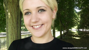 Amateur Chick Rides Cock On Green Grass