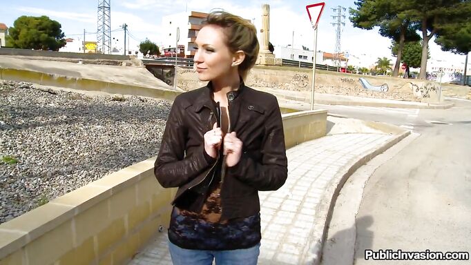 Blonde Russian Sucks Cock Under Overpass