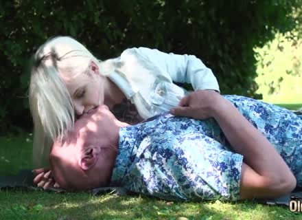 Busty Teen Blonde Gets Fucked By Grandpa On The Grass