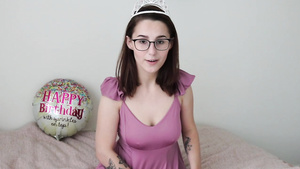 Nerd Girl Plays With Huge Sex Toy