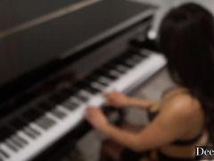 Sexy Brunette In Black Stockings Gets Anal Pounded By Her Boyfriend After Her Piano Session